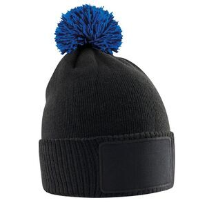 Beechfield Childrens/Kids Snowstar Beanie / Black/Bright Royal